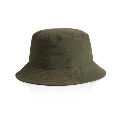 The AS Colour Nylon Bucket is a light - mid weight recycled nylon bucket hat.  11 colours.  Great option for custom branded bucket hats.