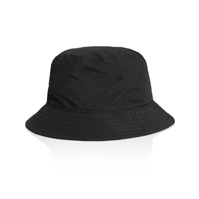 The AS Colour Nylon Bucket is a light - mid weight recycled nylon bucket hat.  11 colours.  Great option for custom branded bucket hats.