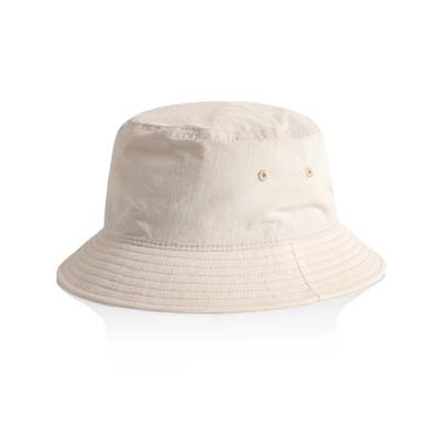 The AS Colour Nylon Bucket is a light - mid weight recycled nylon bucket hat.  11 colours.  Great option for custom branded bucket hats.