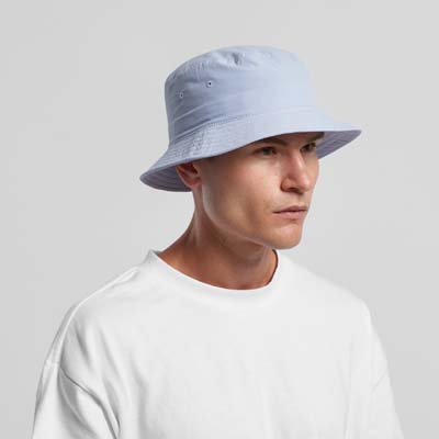 The AS Colour Nylon Bucket is a light - mid weight recycled nylon bucket hat.  11 colours.  Great option for custom branded bucket hats.