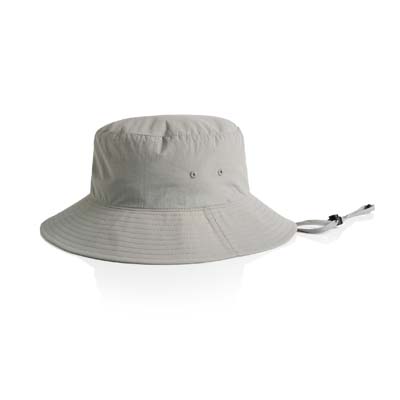 The AS Colour Nylon Wide Brim Bucket Hat is a lightweight, quick dry recycled nylon.  5 colours.  Great branded summer bucket hats for your team.
