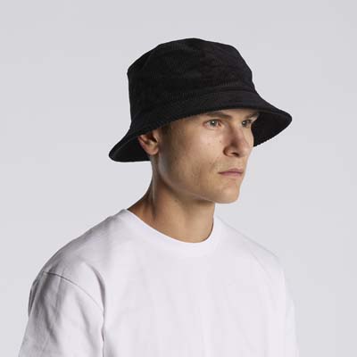 The AS Colour Cord Bucket Hat is a mid weight 100% cotton cord hat.  One size.  4 colours available.  Ready for your branding.