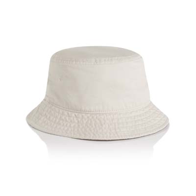 The AS Colour Faded Bucket Hat is a light mid weight cotton with washed, worn look.  3 colours.  Great branded bucket hats for the summer.