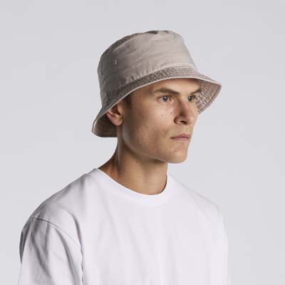 The AS Colour Faded Bucket Hat is a light mid weight cotton with washed, worn look.  3 colours.  Great branded bucket hats for the summer.