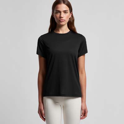 The AS Colour Maple Active Tee is a 100% recycled polyester.  150gsm.  3 colours.  Designed for performance.  Ready for your activewear or team brand logo.