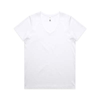 The AS Colour Maple V Neck Tee is a mid weight, 180gsm cotton tee with a v neck.  In black and white.  Just add your logo front and back.