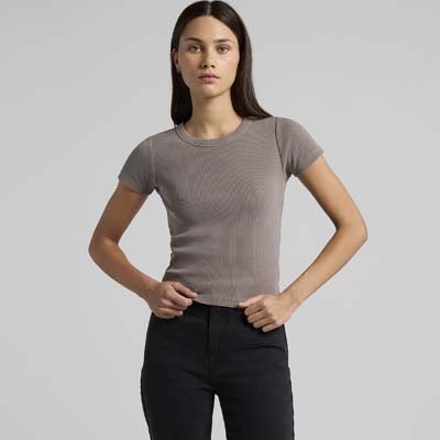 The AS Colour Faded Organic Rib Tee is a heavyweight, 330gsm organic cotton/elastane tee.  Slim Fit.  2 colours.  Just add your logo!