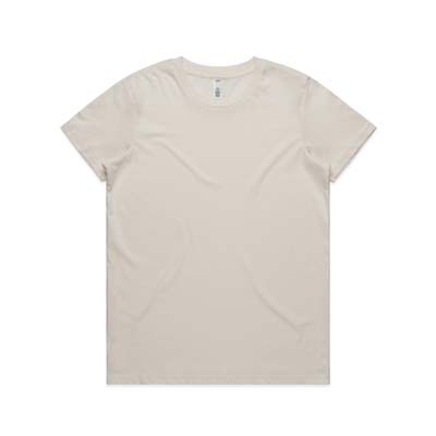The AS Colour Womens Basic Tee is a regular fit, mid weight, 160gsm cotton tee. Tear out label. 12 colours. Great option for your team and brand.