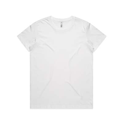 The AS Colour Womens Basic Tee is a regular fit, mid weight, 160gsm cotton tee.  Tear out label.  12 colours.  Great option for your team and brand.