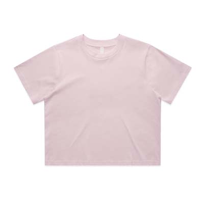 The AS Colour Womens Classic Crop Tee is ideal for printing.  Cropped, relaxed fit.  Heavyweight 220gsm.  6 colours.  Great branded tees.