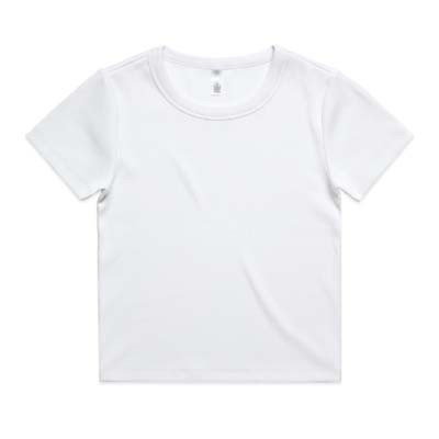 The AS Colour Womens Organic Rib Tee is a slim fit, heavyweight 330gsm organic cotton tee.  2 colours.  XS - 2XL.  Great branded ribbed retail tees.