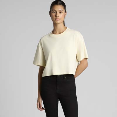 The AS Colour Martina Crop Tee is a mid weight 180gsm womens tee.  4 colours.  Cropped tee.  XS - 2XL.  Great branded retail crop tees for your label.