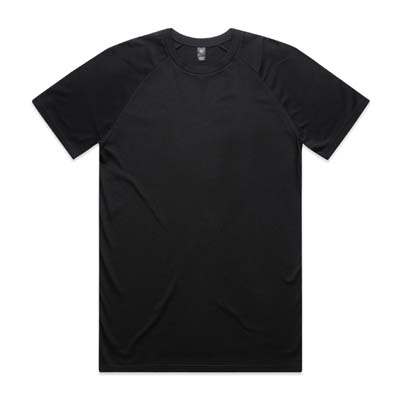 The AS Colour Staple Raglan Tee is a regular fit, 180gsm 100% combed cotton.  In Black or White.  S - 3xl.  Great option for your team with your logo.