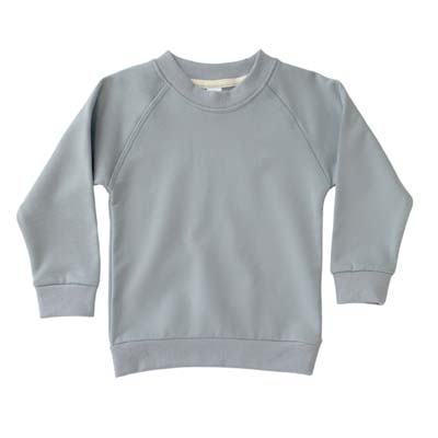 The Baby Blanks Winter Crew is a 100% cotton, elastane, unbrushed fleece.  9 colours.  Size 1 - 5.  Generous fit.  Good length.  Great printable kids crews.