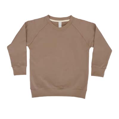 The Baby Blanks Winter Crew is a 100% cotton, elastane, unbrushed fleece. 9 colours. Size 1 - 5. Generous fit. Good length. Great printable kids crews.