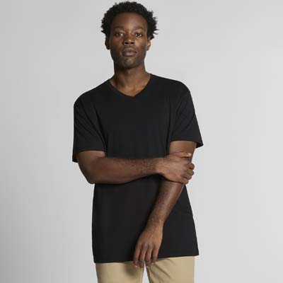 The AS Colour Staple V-Neck Tee is a 180gsm combed cotton tee.  Classic v neck style.  In Black or White.  S - 3XL.  Great new option for your team.