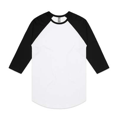 The AS Colour Raglan Tee is a 150gsm, 100% cotton 3/4 sleeve tee with contrast sleeves. Available in 4 colour combinations. Sizes XS - 2XL.