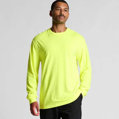 The AS Colour Block Safety Long Sleeve Tee is a midweight, 200gsm long sleeve tee.  Cuffed sleeves.  Hi vis colours, tested by NZWTA.  2 colours.