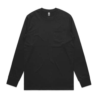 The AS Colour Classic Pocket Long Sleeve Tee is a heavyweight, 220gsm cotton tee with tonal colour pocket. S - 2XL. Black or White available.