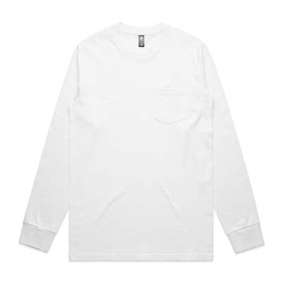 The AS Colour Classic Pocket Long Sleeve Tee is a heavyweight, 220gsm cotton tee with tonal colour pocket.  S - 2XL.  Black or White available. 