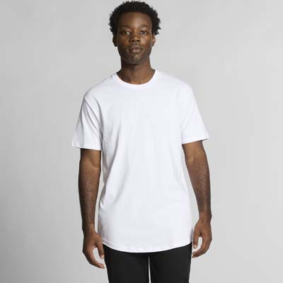 The AS Colour Staple Curve Tee is a regular, midweight 180gsm cotton tee.  Curved hemline.  Black or White.  S - 3xl available.