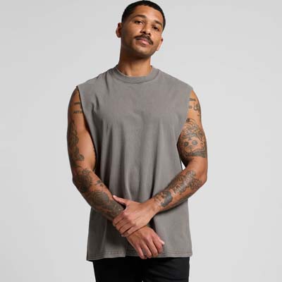 The AS Colour Heavy Faded Tank is a heavyweight 240gsm, on trend faded singlet.  4 colours.   S - 3XL.  Great option for your custom branded summer merch.