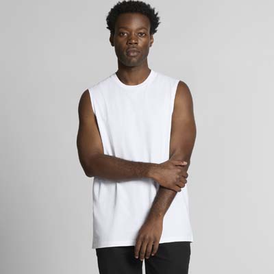 The AS Colour Staple Tank is a midweight 180gsm cotton sleeveless tank.  Black or White.  S - 3XL.  Great branded singlets from AS Colour.