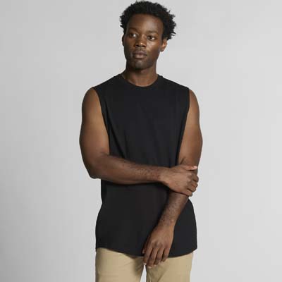 The AS Colour Staple Curve Tank is a midweight 180gsm cotton sleeveless tank.  Black or White.  S - 3XL.  Great branded singlets from AS Colour.