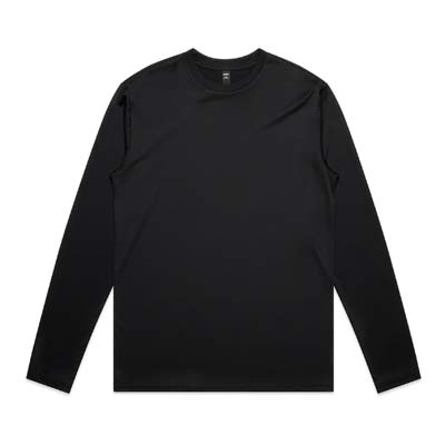 The AS Colour Maple Active Long Sleeve tee is a regular, midweight polyester tee.  Low - medium impact activities.  Black. XS - 2XL.