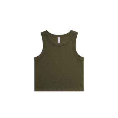 The AS Colour Womens Organic Rib Crop Tank is a heavyweight, 330gsm 95% cotton singlet.  11 colours.  XS - XL.  Great option for branded crop singlets from AS Colour.
