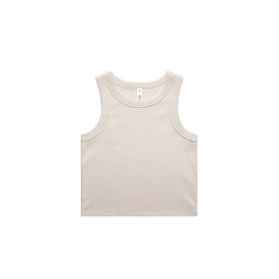 The AS Colour Womens Organic Rib Crop Tank is a heavyweight, 330gsm 95% cotton singlet.  11 colours.  XS - XL.  Great option for branded crop singlets from AS Colour.