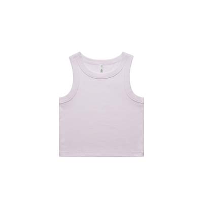 The AS Colour Womens Organic Rib Crop Tank is a heavyweight, 330gsm 95% cotton singlet.  11 colours.  XS - XL.  Great option for branded crop singlets from AS Colour.