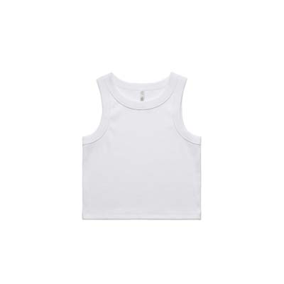 The AS Colour Womens Organic Rib Crop Tank is a heavyweight, 330gsm 95% cotton singlet.  11 colours.  XS - XL.  Great option for branded crop singlets from AS Colour.