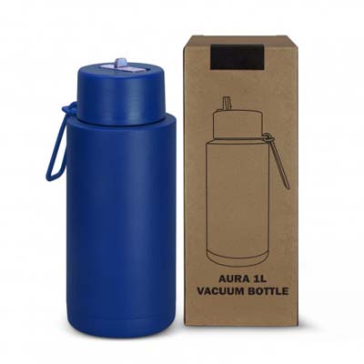 The TRENDS Aura Vacuum Bottle 1litre is a lightweight, durable, double wall stainless steel bottle.  12 colours.  Full bottle print available & engraving.