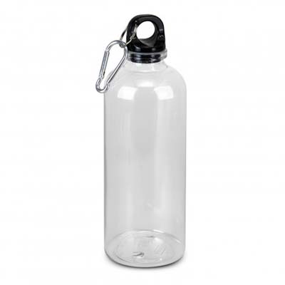 The TRENDS Rivia RPET Bottle is a 600ml bottle available in 3 colours. Recycled PET plastic.  Screw on lid.  Multi colour print available. 