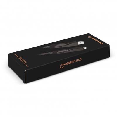 The INGENIO Quantum Universal Charging and Data cable is a 1.5m cable.  480mbps data transfer and powerful 60w output.  Dual input/output - USB-A & Type-C.
