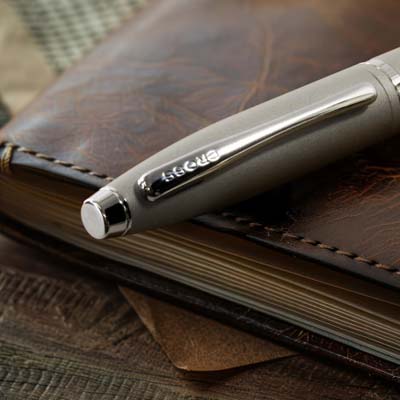 The Cross Calais Ballpoint Pen is a larger art deco inspired pen.  Available in Chrome.  Your logo can be branded via print or engrave.  Great custom corporate gifts.