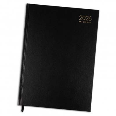 The Collins A4 Daily Diary is always a firm favourite.  Textured hard cover, day to view format.  Multiple branding options available including foil printing.