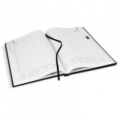 The Collins A4 Daily Diary is always a firm favourite.  Textured hard cover, day to view format.  Multiple branding options available including foil printing.