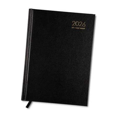 The Collins A5 Daily Diary is always a firm favourite.  Textured hard cover, week to view format.  Multiple branding options available including foil printing.