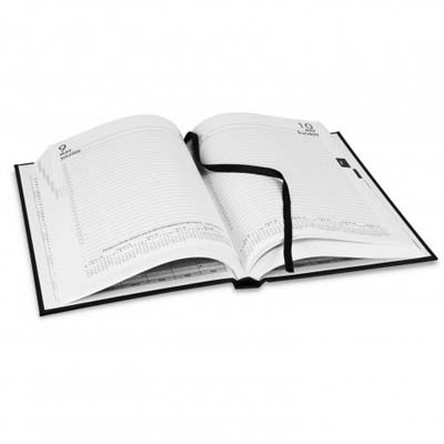 The Collins A5 Daily Diary is always a firm favourite. Textured hard cover, week to view format. Multiple branding options available including foil printing.