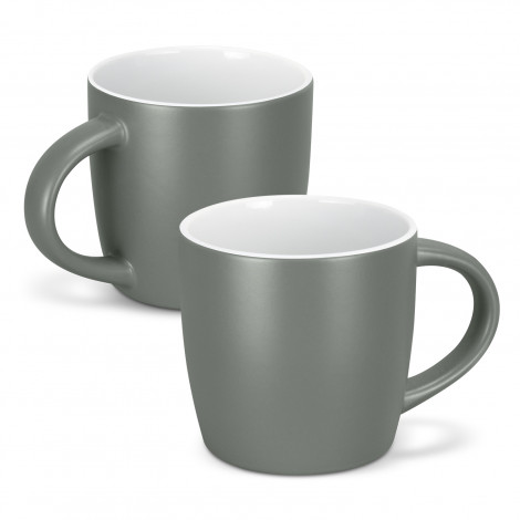 The TRENDS Mocha Coffee Mug is a modern 330ml mug. 15 colours available. Matte glazed out with white gloss glazed inner. Printing available for your logo.