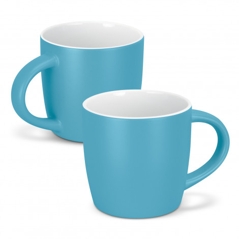 The TRENDS Mocha Coffee Mug is a modern 330ml mug. 15 colours available. Matte glazed out with white gloss glazed inner. Printing available for your logo.
