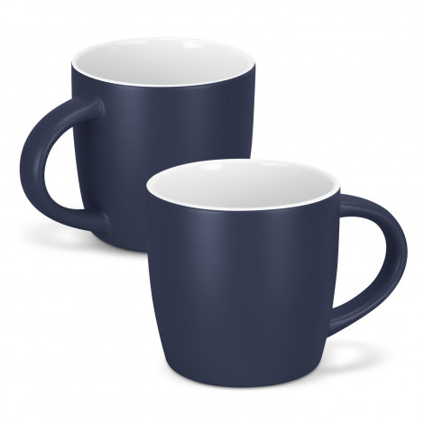 The TRENDS Mocha Coffee Mug is a modern 330ml mug. 15 colours available. Matte glazed out with white gloss glazed inner. Printing available for your logo.