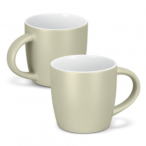 The TRENDS Mocha Coffee Mug is a modern 330ml mug. 15 colours available. Matte glazed out with white gloss glazed inner. Printing available for your logo.