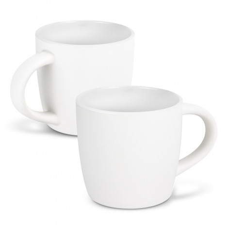 The TRENDS Mocha Coffee Mug is a modern 330ml mug. 15 colours available. Matte glazed out with white gloss glazed inner. Printing available for your logo.
