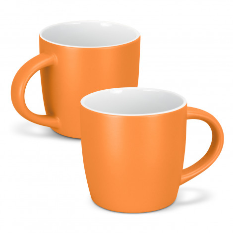 The TRENDS Mocha Coffee Mug is a modern 330ml mug. 15 colours available. Matte glazed out with white gloss glazed inner. Printing available for your logo.