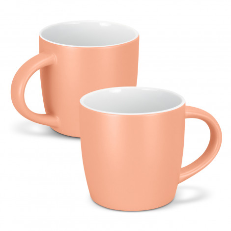 The TRENDS Mocha Coffee Mug is a modern 330ml mug. 15 colours available. Matte glazed out with white gloss glazed inner. Printing available for your logo.
