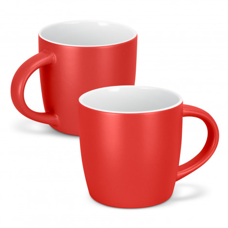 The TRENDS Mocha Coffee Mug is a modern 330ml mug. 15 colours available. Matte glazed out with white gloss glazed inner. Printing available for your logo.