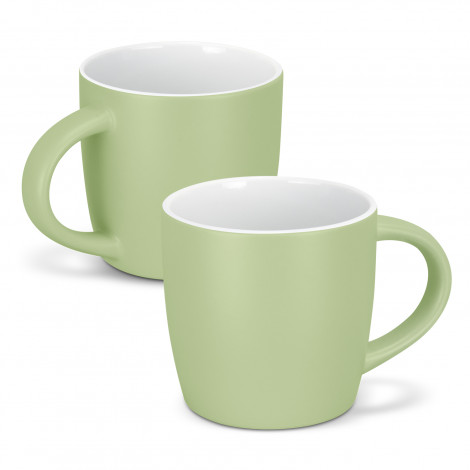 The TRENDS Mocha Coffee Mug is a modern 330ml mug. 15 colours available. Matte glazed out with white gloss glazed inner. Printing available for your logo.